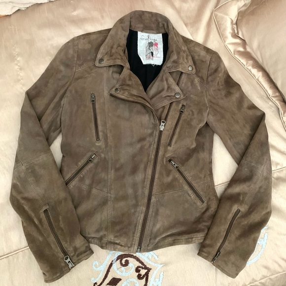 Free People 100% Suede Leather Moto Jacket - Picture 2 of 12